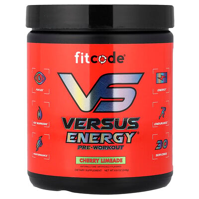 fitcode, Versus Energy® Pre-Workout, Körsbärslime, 249 g