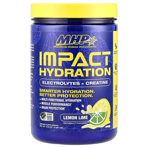 MHP, Impact Hydration, elektrolyter + kreatin, citronlime, 0,98 lbs (15,6 oz)