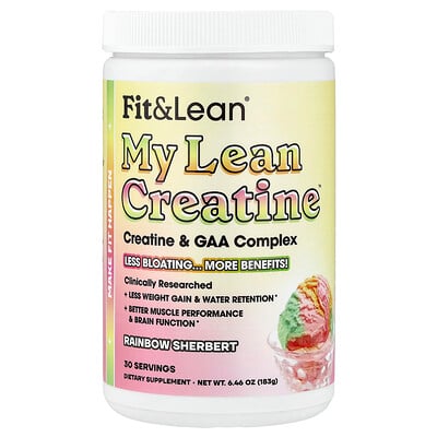Fit & Lean, My Lean Creatine™, regnbågssorbet, 183 g