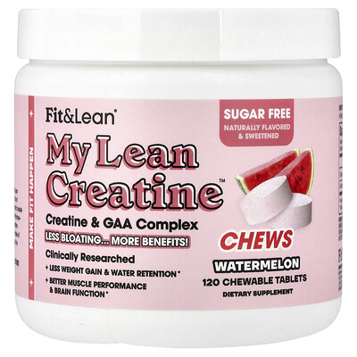 Fit & Lean, My Lean Creatine™ Chews, Vattenmelon, 120 tuggtabletter