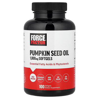Force Factor, Pumpafröolja, 1 000 mg, 100 mjukgeler