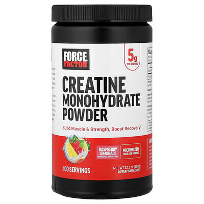 Force Factor, Kreatinmonohydratpulver, hallonlemonad, 630 g