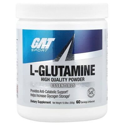 GAT, L-glutamin, utan smaksättning, 10.58 oz (300 g)