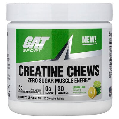 GAT, Sport, Kreatintuggtabletter, Citronlime, 120 tuggtabletter