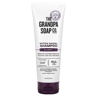 The Grandpa Soap Co., Trollhasselschampo, Clarify, Alla hårtyper, 237 ml
