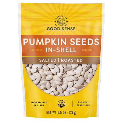Good Sense, Pumpafrön med skal, saltade, rostade, 128 g