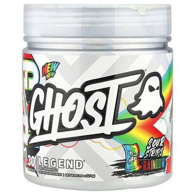 Ghost, Legend® Pre-Workout, Sour Strips® Rainbow, 23.8 oz (675 g)