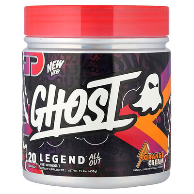 Ghost, Legend® All Out Pre-Workout, Apelsinkräm, 430 g