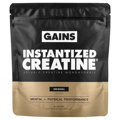 GAINS, Instantized Creatine®, Soluble Creatine Monohydrate, Original, Unflavored, 5.29 oz (150 g)