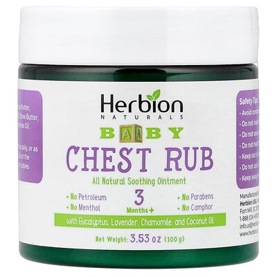 Herbion Naturals, Bröstmassage för baby, 3 månader+, 100 g