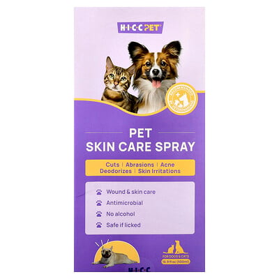 HICC Pet, Hudvårdsspray för husdjur, för hundar och katter, 500 ml (16.9 fl oz)