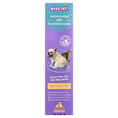 HICC Pet, Antimikrobiell analkörtelspray för husdjur, för hundar och katter, 120 ml
