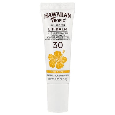 Hawaiian Tropic, Solskyddande läppbalsam, SPF 30, ananas, 9,9 g