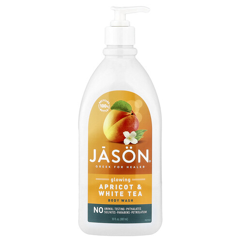 Jason Natural, Duschkräm, Glödande aprikos och vitt te, 887 ml