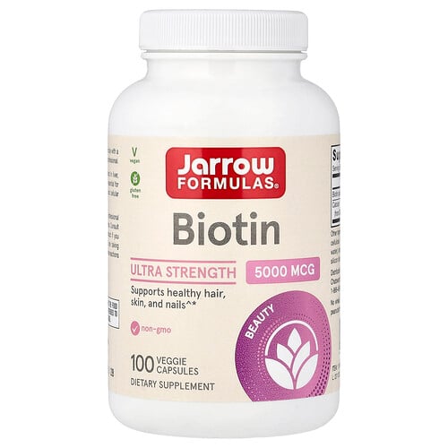 Jarrow Formulas, Biotin, 100 vegetabiliska kapslar
