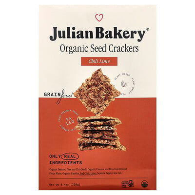 Julian Bakery, Ekologiska frökex, chili-lime, 238 g