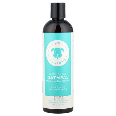 Kin+Kind, Ekologiskt havregryn Fuktgivande Hundschampo, Jasmin + Lily, 12 fl oz (354 ml)