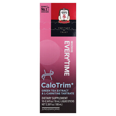 JungKwanJang, Varje gång CaloTrim, extrakt av grönt te och L-karnitintartrat, 10 flytande pinnar, 10 ml (0,34 fl oz) vardera