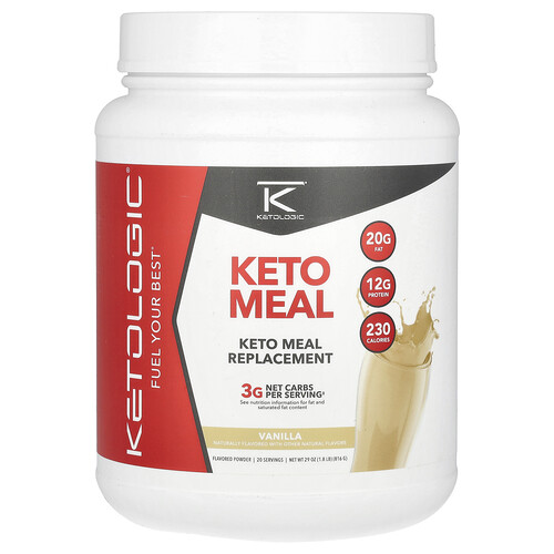 KetoLogic, KetoMeal, måltidsersättning, vanilj, 816 g (1,8 pund) KetoLogic, KetoMeal, måltidsersättning, vanilj, 816 g (1,8 pund)
