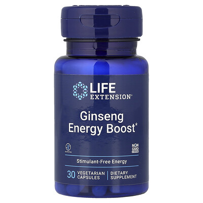 Life Extension, Ginseng Energy Boost, 30 vegetariska kapslar (200 mg per kapsel)