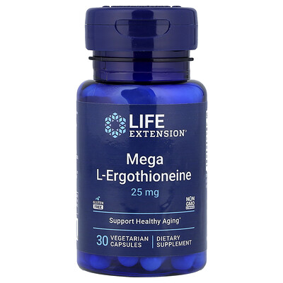 Life Extension, Mega L-Ergothioneine, 30 vegetariska kapslar