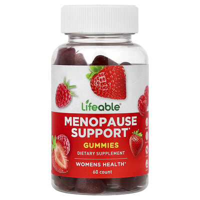 Lifeable, Menopausstödjande gummies, bär, 60 gummies