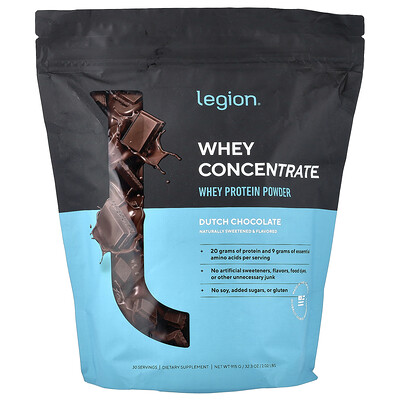Legion Athletics, Vasslekoncentrat, vassleproteinpulver, holländsk choklad, 915 g (2,02 pund)