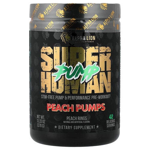 ALPHA LION, SuperHuman Pump, Peach Pumps, Peach Rings, 378 g