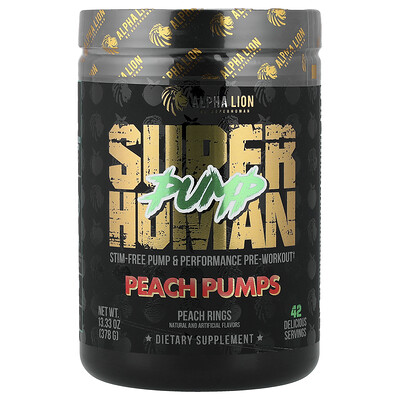 ALPHA LION, SuperHuman Pump, Peach Pumps, Peach Rings, 378 g