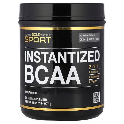 California Gold Nutrition, Instantiserat BCAA-pulver med L-leucin, L-isoleucin och L-valin, smaklöst, 907 g (2 lb)