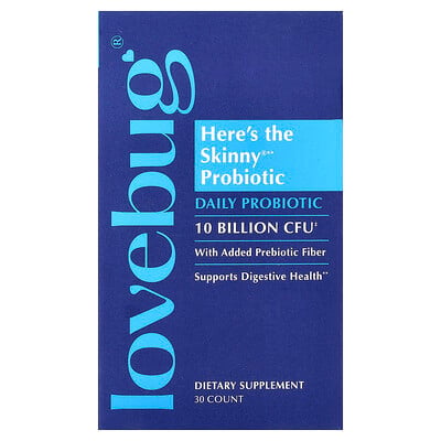 LoveBug Probiotics, Här är den smala probiotika, 10 miljarder CFU, 30 räkningar