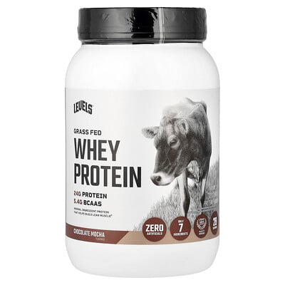 Levels, Gräsbetat vassleproteinpulver, chokladmocha, 907 g