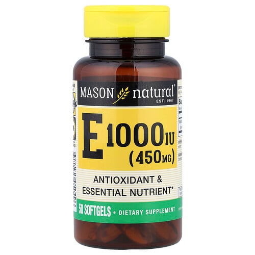 Mason Natural, Vitamin E, 450 mg (1 000 IE), 50 Softgels
