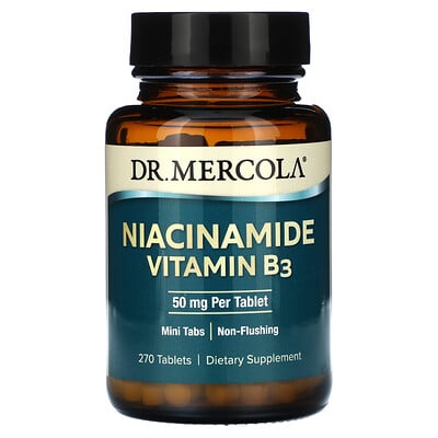 Dr. Mercola, Niacinamid Vitamin B3 , 50 mg , 270 Tabletter