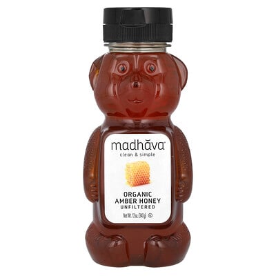Madhava, Ekologisk bärnstenshonung, ofiltrerad, 12 oz (340 g)