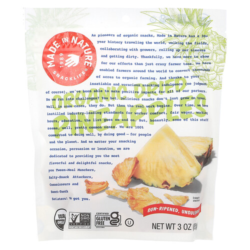 Made in Nature, Ekologisk torkad ananas, 85 g