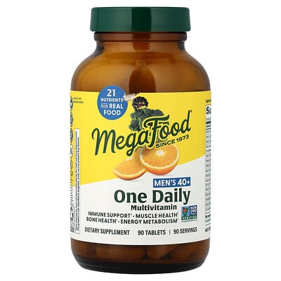 MegaFood, Multivitamintabletter för män 40+, 90 tabletter