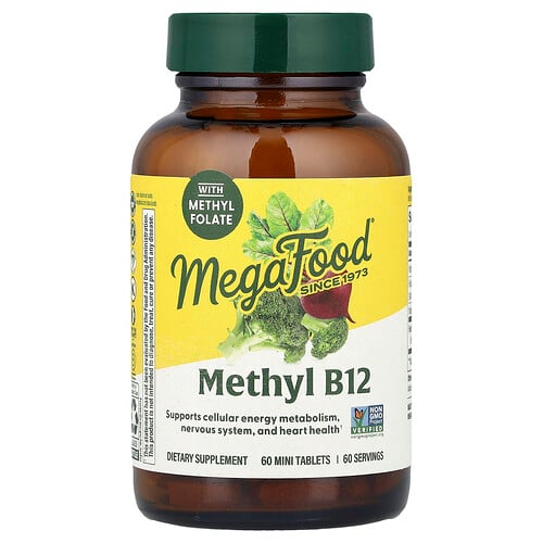 MegaFood, Metyl B12, 60 minitabletter