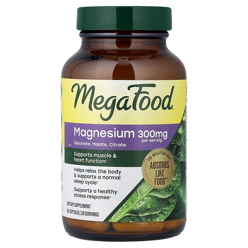 MegaFood, Magnesium, 60 kapslar