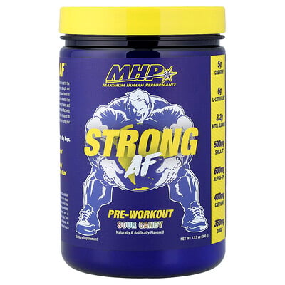 MHP, Strong AF™ Pre-Workout, surt godis, 390 g