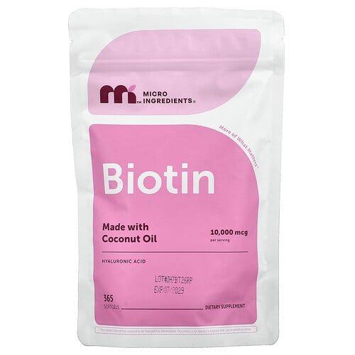 Micro Ingredients, Biotin, 365 mjukgeler