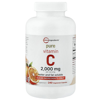 Micro Ingredients, Rent C-vitamin, 240 vegetariska kapslar (666,66 mg per kapsel)