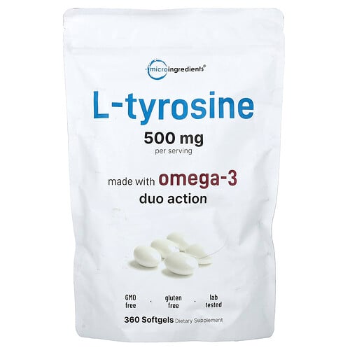 Micro Ingredients, L-Tyrosin, 360 mjukgelkapslar Micro Ingredients, L-Tyrosin, 360 mjukgelkapslar
