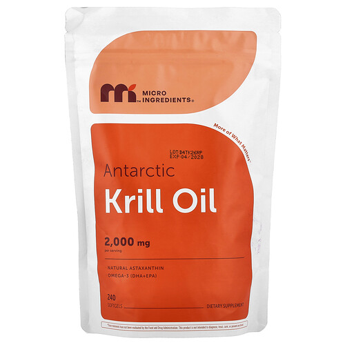 Micro Ingredients, Antarktisk krillolja, 240 mjukgeler Micro Ingredients, Antarktisk krillolja, 240 mjukgeler