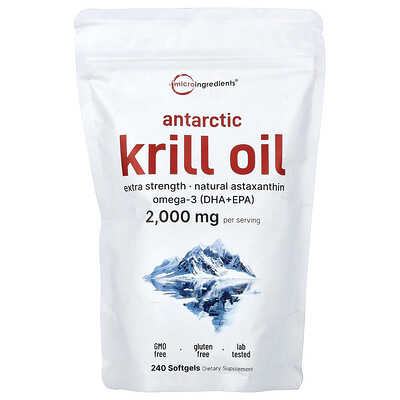 Micro Ingredients, Antarktisk krillolja, 240 mjukgeler