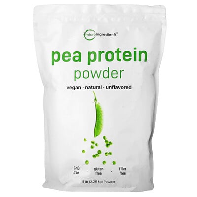 Micro Ingredients, Ärtproteinpulver, osmaksatt, 2,26 kg