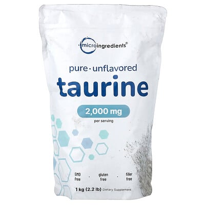 Micro Ingredients, Ren taurin, osmaksatt, 1 kg