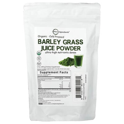 Micro Ingredients, Organic Barley Grass Juice Powder, 10 oz (283 g)