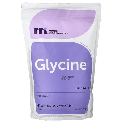 Micro Ingredients, Glycinpulver, 1 kg Micro Ingredients, Glycinpulver, 1 kg