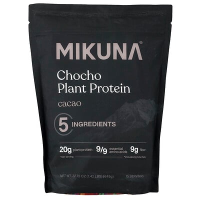 MIKUNA, Chocho växtbaserat proteinpulver, kakao, 645 g